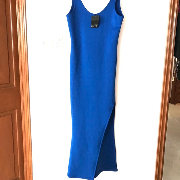 NWT blue neoprene mermaid dress from the runway - Picture 2 of 3